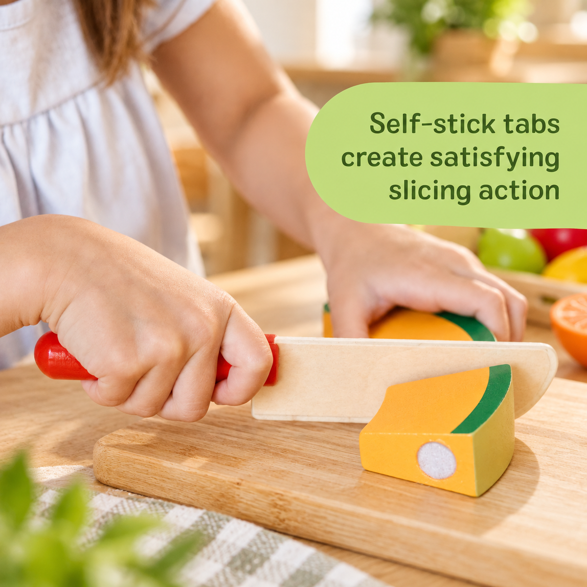Melissa & Doug Cutting Fruit Set - Wooden Play Food Kitchen Accessory, Multi